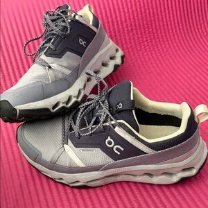 On Running Light Purple/Purple and Grey Trail Shoes